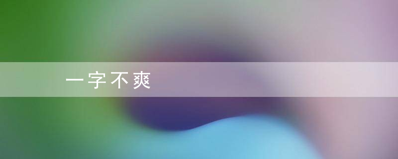 一字不爽