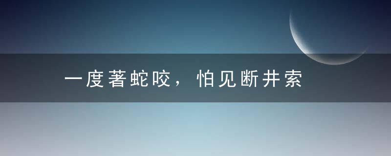 一度著蛇咬，怕见断井索是什么意思