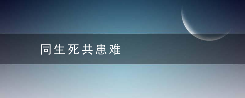 同生死共患难是什么意思