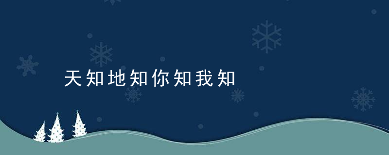 天知地知你知我知