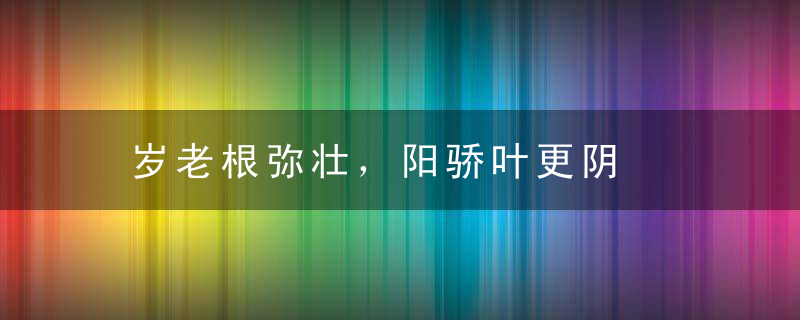 岁老根弥壮，阳骄叶更阴是什么意思