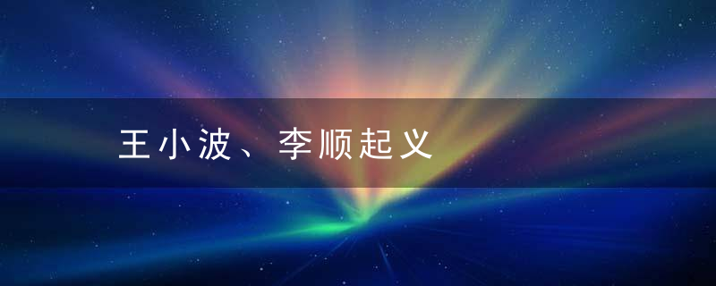 王小波、李顺起义是什么意思