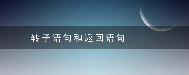 转子语句和返回语句是什么意思