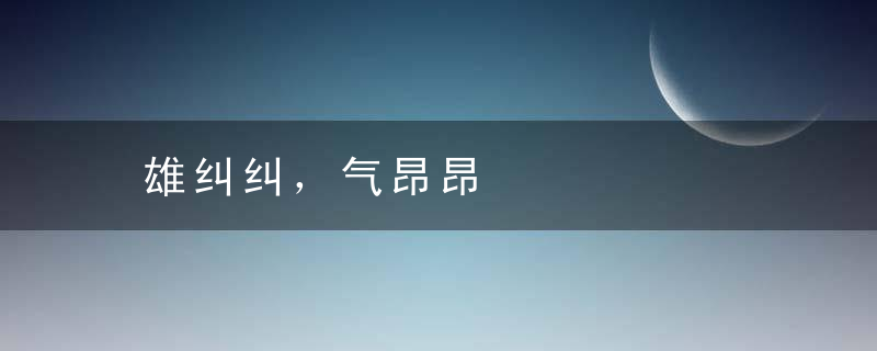 雄纠纠，气昂昂